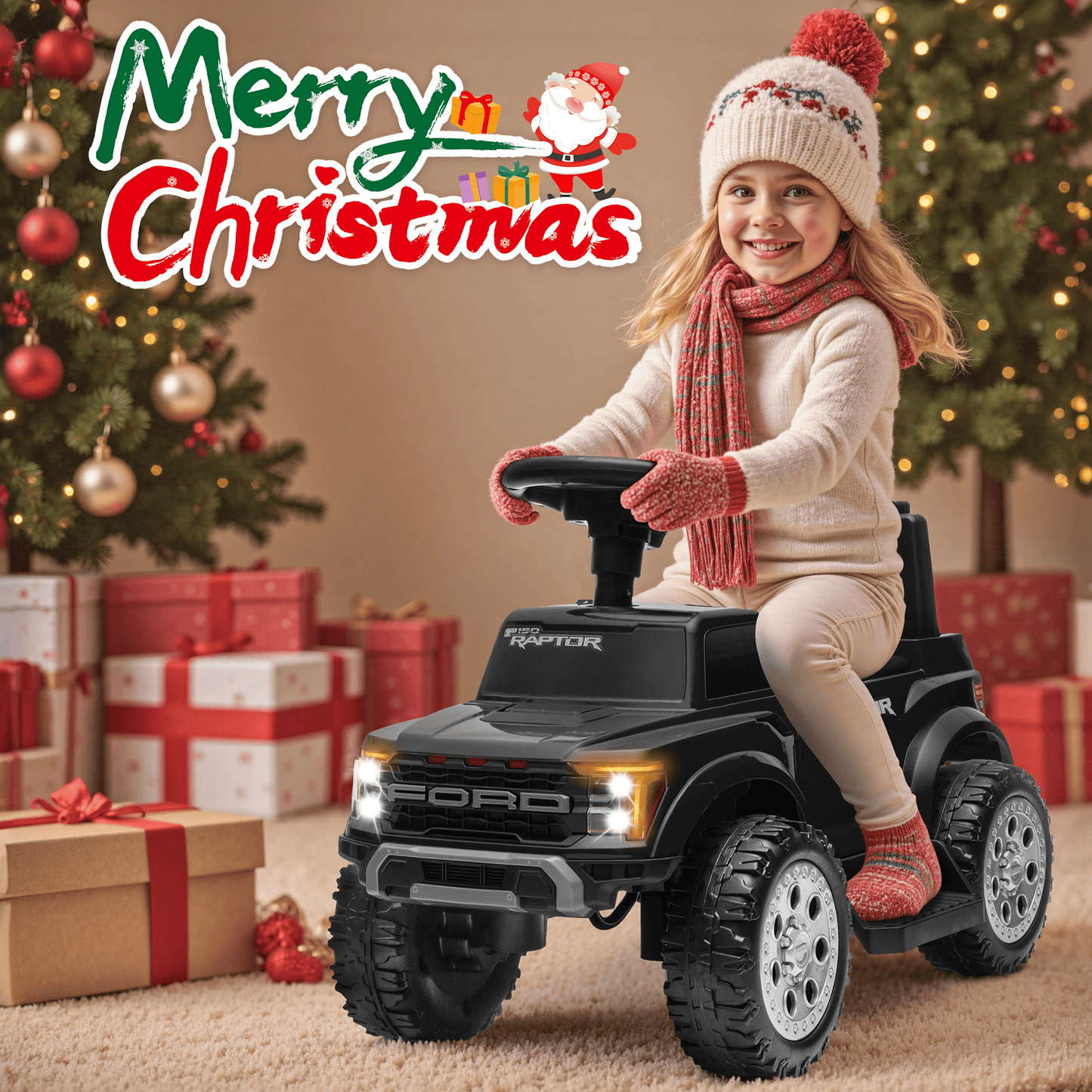 East doll 6V Ride on Toy for Toddler, Ford Electric Car for Kids, Toddler Car for Ages 1-3 Years, LED Lights, Power Motor，4 wheeler, Kids ATV