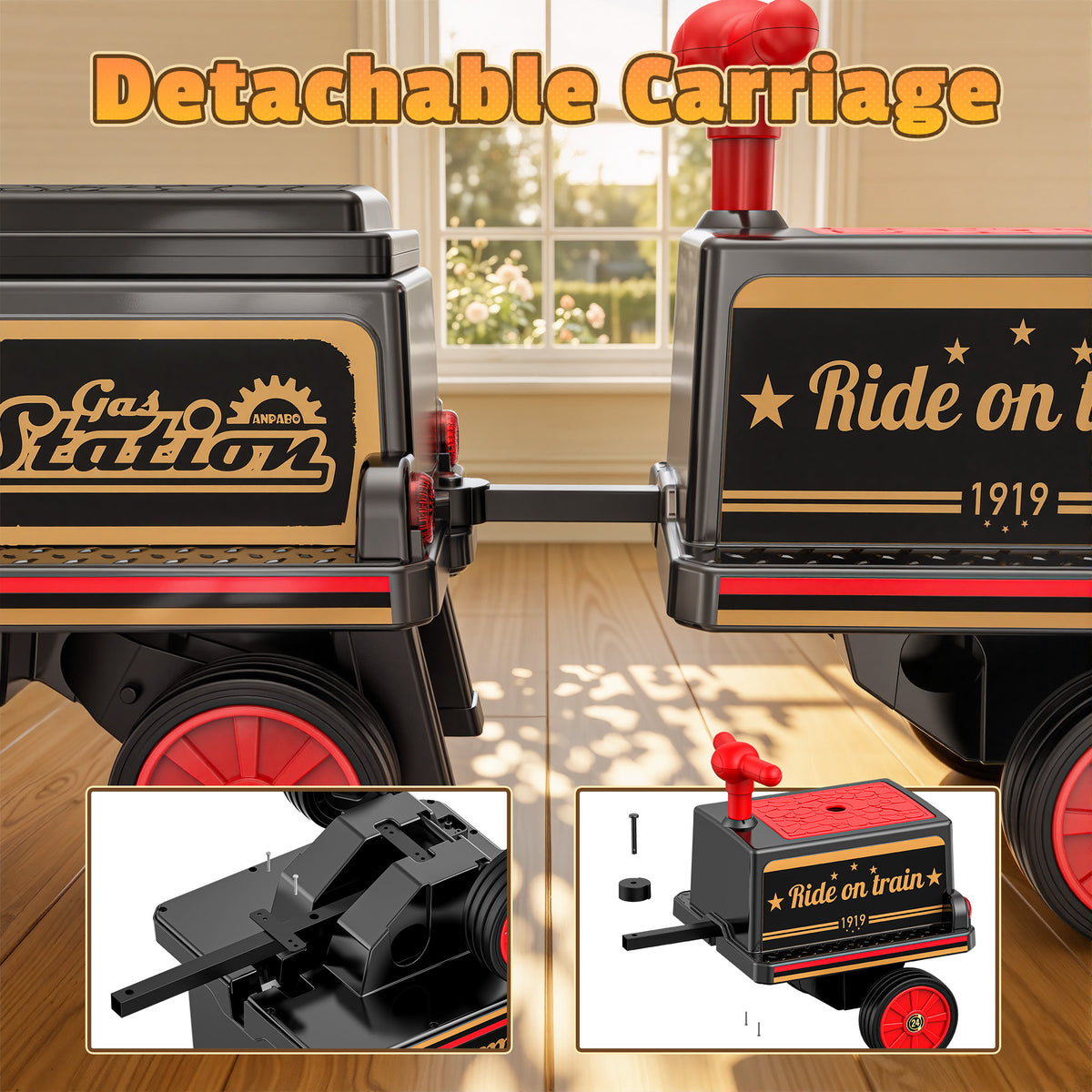 East doll Kids Train Carriage W/ Storage Box