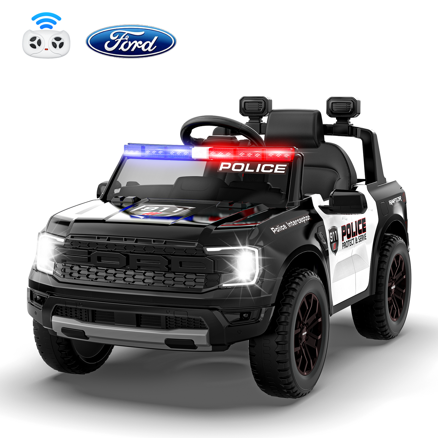 East doll 12V Licensed Ford Kids Ride on Police Car