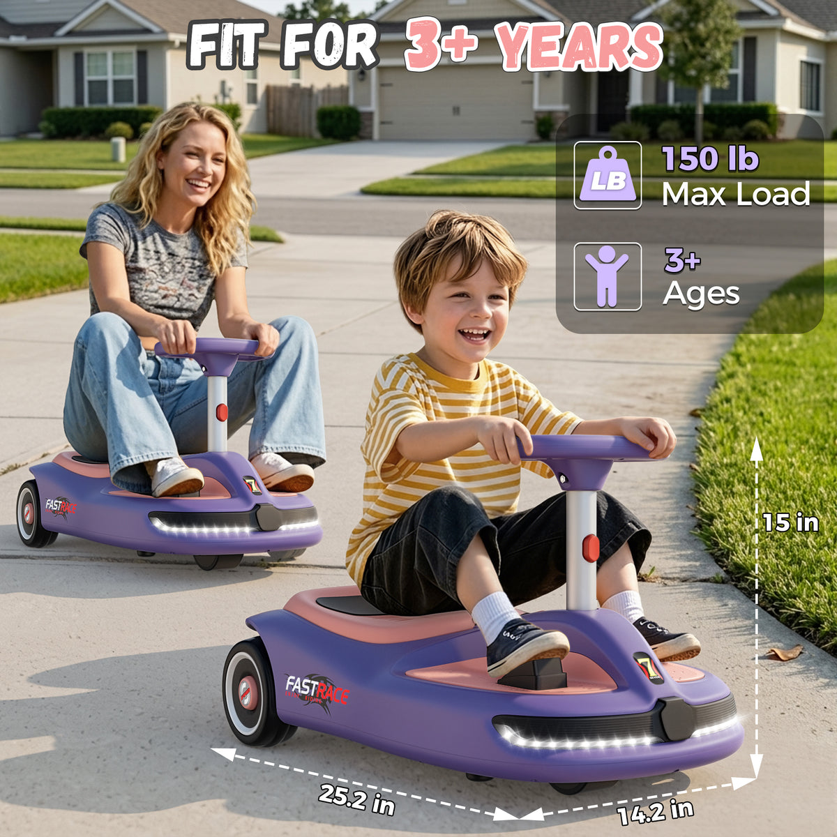 TOYBSNR 12V Electric Wiggle Car with Pedal