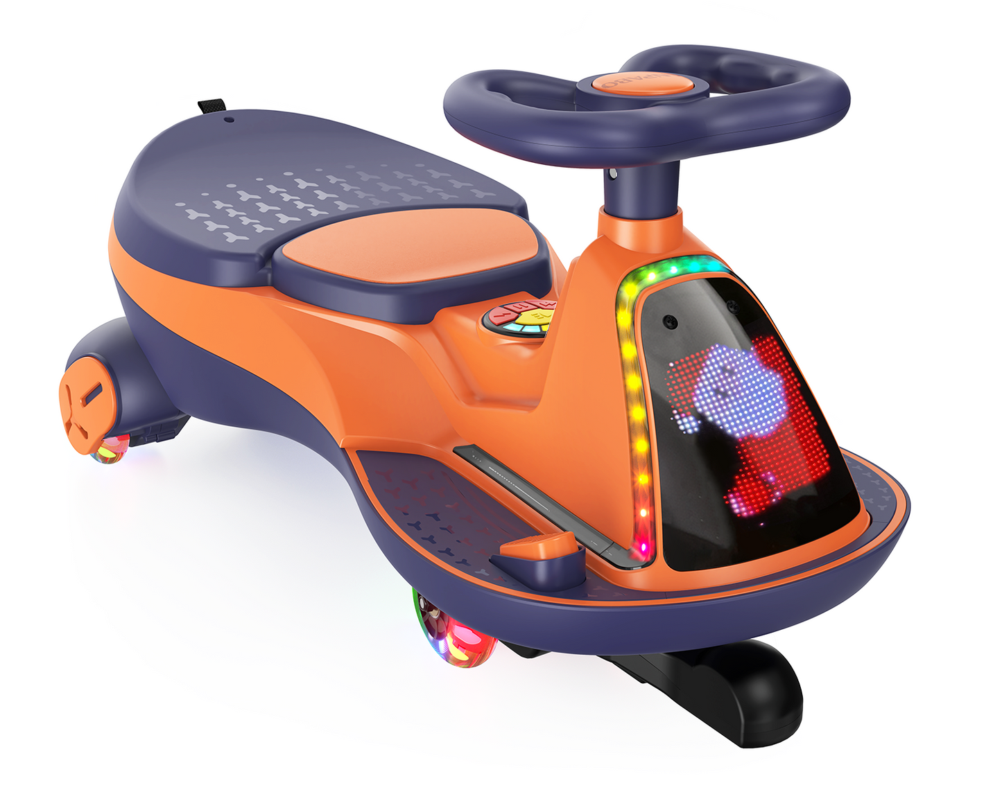 East doll 12V Wiggle Car for Kids with LED, Electric Ride on Toys for Toddlers Aged 3+, Swing Wiggle, Baby Car, 2.8-4.1 Mph, Flashing Wheels, Bluetooth(Upgraded Version）