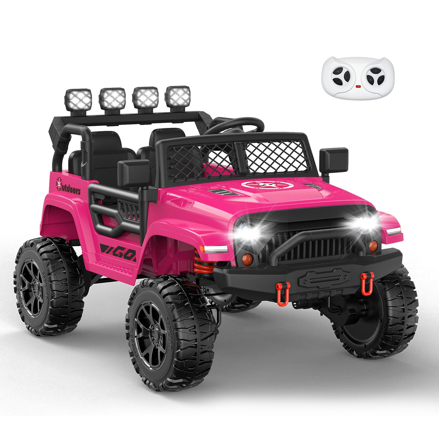 East doll 24Volt Power Ride On Truck, Electric Car for Kids, Ride on Toys with Remote Control, 19 In 2 Seater, 300W, LED Lights, Bluetooth, Music, 3 Speeds, Gift for Boys Girls